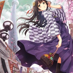 袴と桜とスカイツリー 袴と桜とスカイツリー